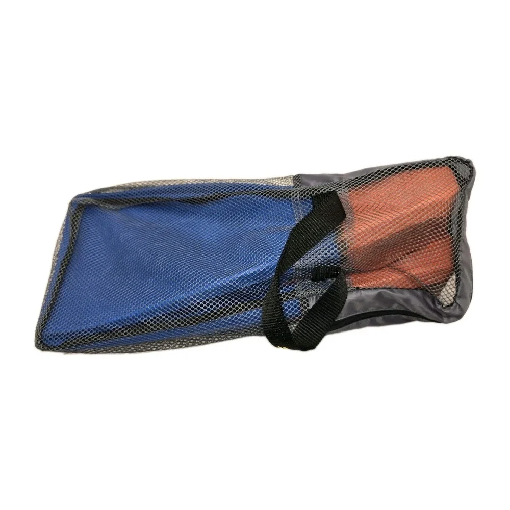 FINIS Floating Swim Fins Blue Orange Adult US 6-7 EU 38/39 w/ Mesh Carry Bag